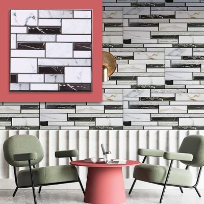 3D stenske nalepke z videzom marmorja (10 kosov) | MARBLEBLOCKS