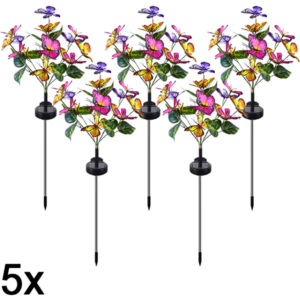 5x Zunanje solarne luči z metulji | FLUTIX