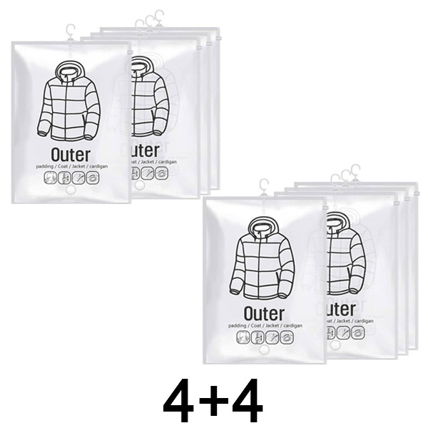 1x Viseče vrečke za vakuumsko shranjevanje (4 kosi) | VACUHANG 4+4 BREZPLAČNO